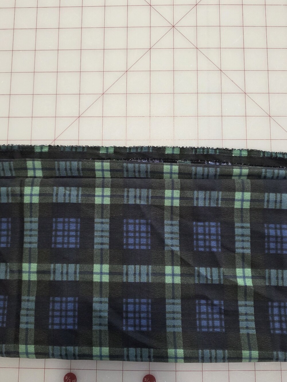 Green and Blue Plaid Polyester